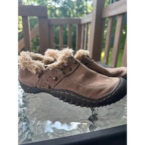 JBU Clogs Mules‎ Faux Fur Lined Studded Detail Brown Shoes Woman's Size 6M